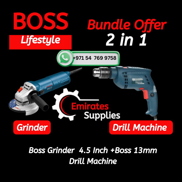 Boss 4.5Inch Grinder + Boss 13mm Drill Machine