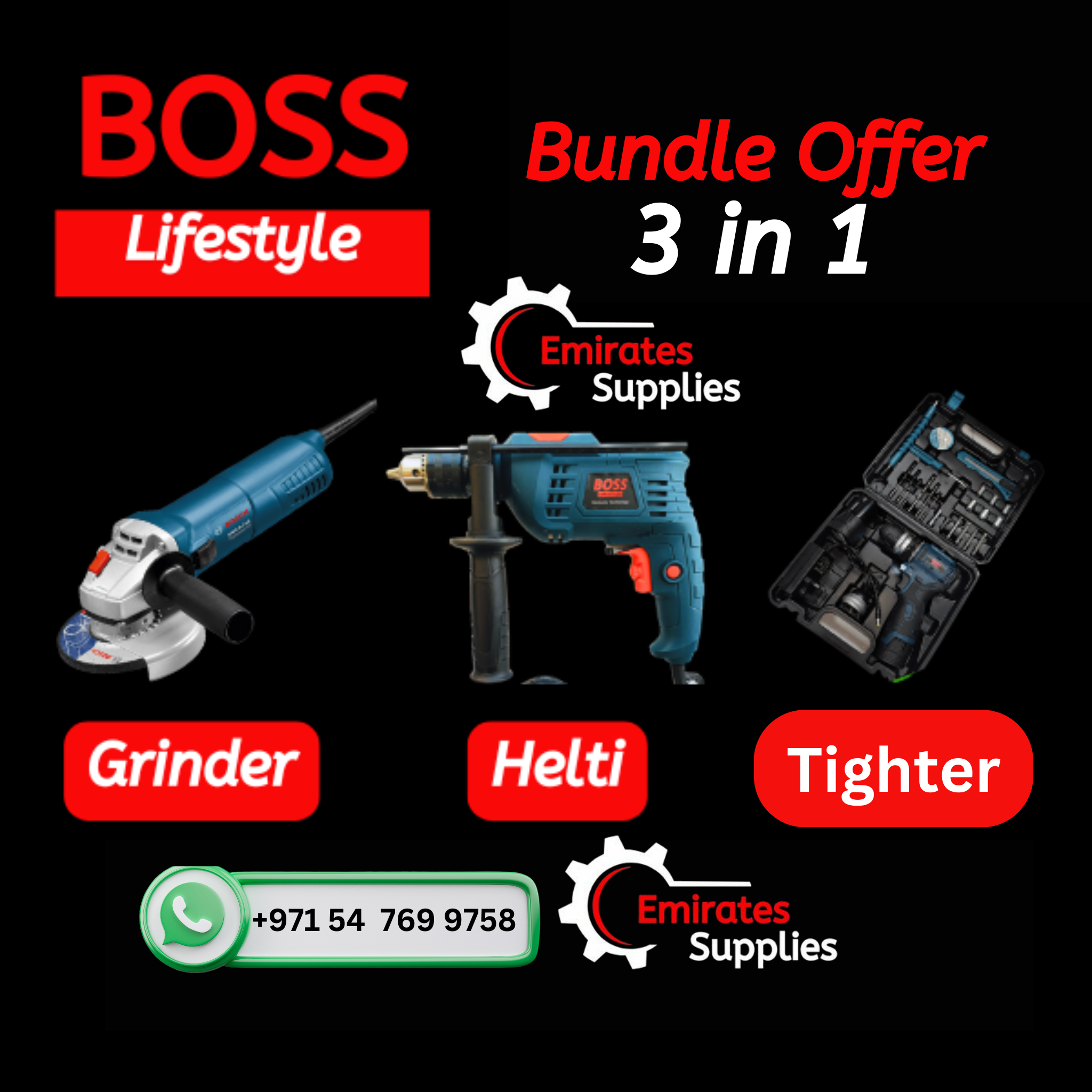 Boss Heiti (3 Options ) ,Boss Titer(88 Volts) & Boss Grinder 4.5 Inches